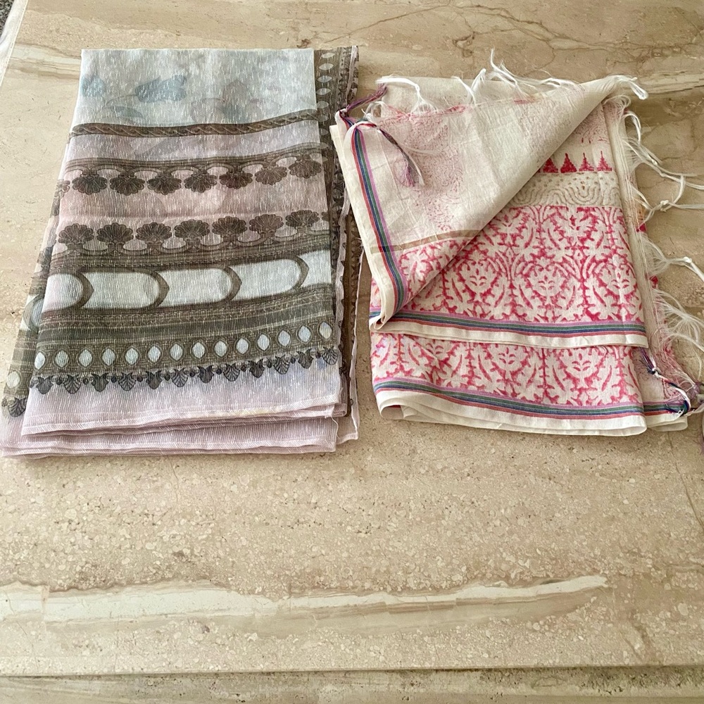 Bundle of 2 new cotton Scarves dupatta shawl chunni